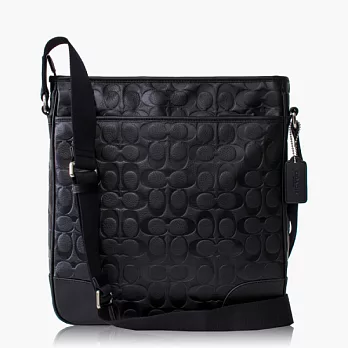 【COACH 男仕品味】皮革 / 側肩 / 斜肩 / 多功能包_黑色