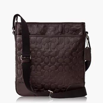 【COACH 男仕品味】皮革 / 側肩 / 斜肩 / 多功能包_深咖
