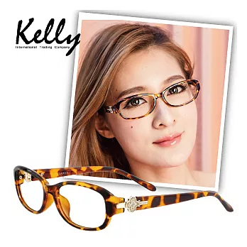 【Kelly C】名媛風珍愛之鑰水鑽平光眼鏡/光學眼鏡/近視眼鏡(琥珀色8010-C10)琥珀色