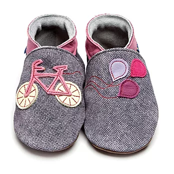 英國製Inch Blue,真皮手工學步鞋禮盒,Bike-Denim/Rose Pink(6~12M)