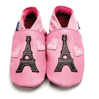 英國製Inch Blue,真皮手工學步鞋禮盒,Eiffel Tower-Rose Pink(6~12M)