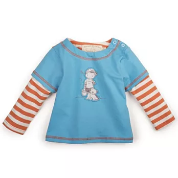 美國Bunnies By The Bay海灣兔,男孩釣魚藍長袖棒球衣,Stinkin Cute Baseball Shirt