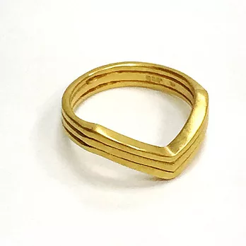 Dogeared 平衡骨戒指 勝利大V造型 三層款 優雅百搭 鑲14K金 附原廠盒6號