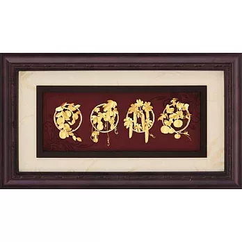 鹿港窯-立體金箔畫-豐收(框畫系列39x69cm)