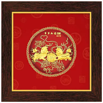 鹿港窯-立體金箔畫-事事如意(圓形系列20.6x20.6cm)