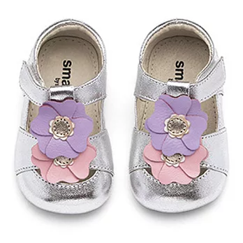 Smaller小外出鞋 -T字涼鞋-小銀花12-18M銀