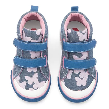 Sneakers帆布鞋-高筒帆布鞋-丹寧蝴蝶6藍