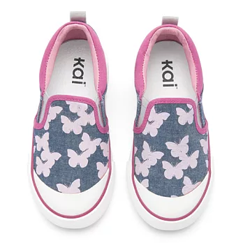 Sneakers帆布鞋-Kai帆船鞋-丹寧蝴蝶8藍