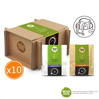 《繽豆》濾掛咖啡-淺焙+中焙(1盒10入,共2盒)