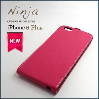 【東京御用Ninja】iPhone 6 Plus (5.5吋)時尚瘋馬紋掀蓋型保護皮套(桃紅色)