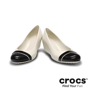 Crocs - 女款 - 凱普楔型鞋 -38水泥灰/黑色