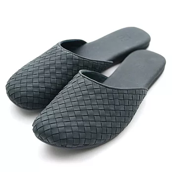 Fuhaus - Humphry Leather Slippers 男用編織皮革室內拖鞋 (水墨藍)9水墨藍