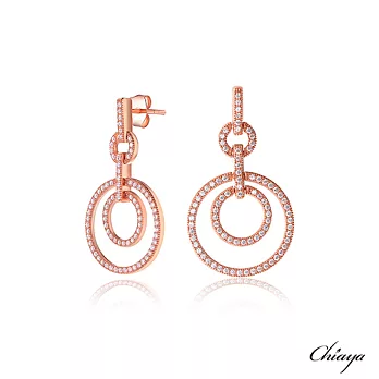 夏亞珠寶/ 迷旋 925純銀鍍玫瑰金 耳環