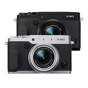 FUJIFILM X30 F2大光圈可翻轉螢幕高階(中文平輸)-加送SD32G記憶卡+單眼相機包+減壓背帶+清潔組+高透光保護貼 X30