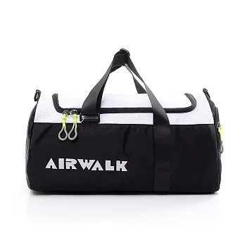 【美國 AIRWALK】圓筒手提旅行小包-黑白
