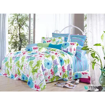 【法式寢飾花季】時尚典藏-加大100%天絲纖維被套床包組(夏日香氣6*6.2尺)