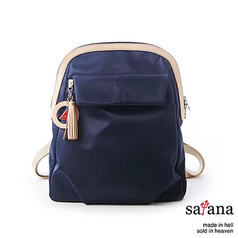 satana - 細緻摺景 精靈氣質後背包 - 墨藍色