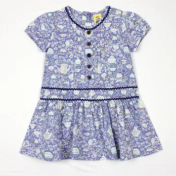 【愛的世界】純棉包袖拉鍊洋裝-台灣製-115藍色