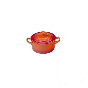 LE CREUSET-迷你圓形瓷器鍋(火焰橘.直徑13.5cm)