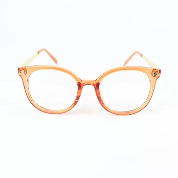 英國NATKIEL-個性金屬邊暨淺橘框平光眼鏡