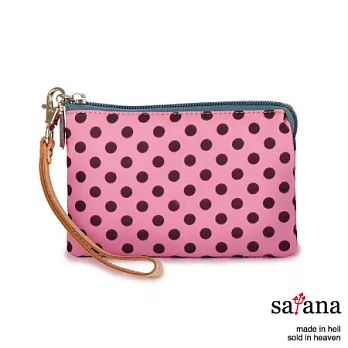 satana - 都會摩登 三胞胎萬用零錢夾 - 凡爾賽玫瑰圓點