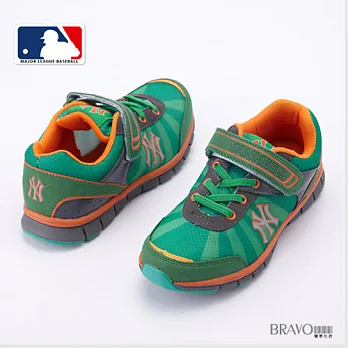MLB大聯盟洋基2015新品。避震氣墊運動童鞋款綠32綠色