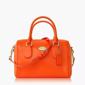 【COACH 多種背法】皮革 / 肩背 / 斜背兩用包(小款)_亮橘
