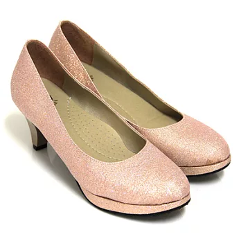 【Pretty】璀璨晚宴珠光金蔥高跟鞋23金色