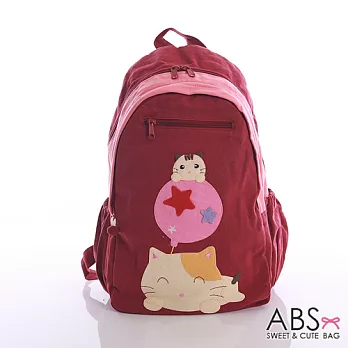 ABS貝斯貓 Star&Cat拼布雙肩後背包 (櫻桃紅) 88-143