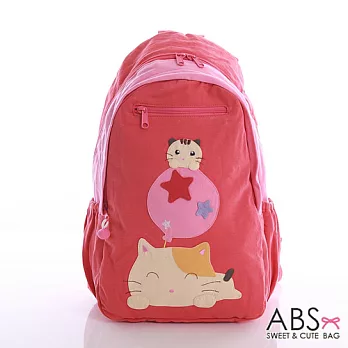 ABS貝斯貓 Star&Cat拼布雙肩後背包 (甜心粉) 88-143