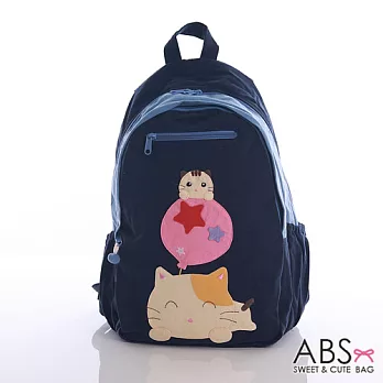 ABS貝斯貓 Star&Cat拼布雙肩後背包 (海洋藍) 88-143