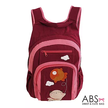 ABS貝斯貓 Fish&Cat拼布雙肩後背包 (暗藏紅) 88-168