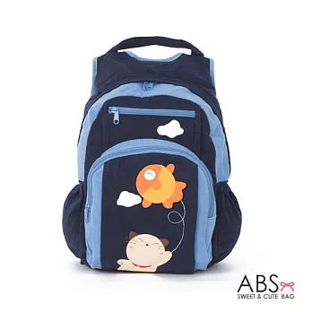 ABS貝斯貓 Fish&Cat拼布雙肩後背包 (海洋藍) 88-168