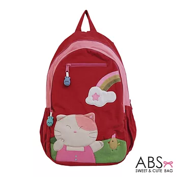 ABS貝斯貓 Rainbow&Cat拼布雙肩後背包 (暗藏紅) 88-169
