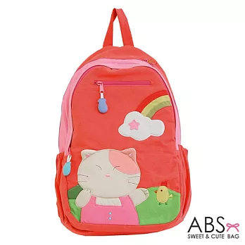ABS貝斯貓 Rainbow&Cat拼布雙肩後背包 (櫻花粉) 88-169