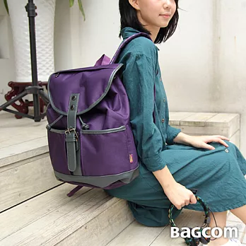 Bagcom Masaki 率性民族風圖騰後背包- 紫色