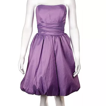 【摩達客】美國進口Landmark無肩帶浪漫紫緞面泡泡裙派對小禮服/洋裝(含禮盒)XL