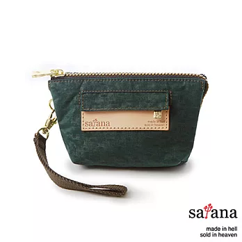 satana - 經典軍風 monogram三胞胎零錢包 - 森林綠