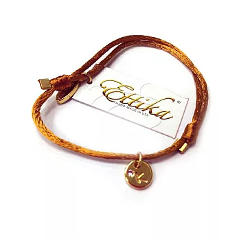 Ettika Initial Satin Bracelet 幸運衝浪手環 金色繩水晶字母K