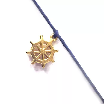 Dogeared 船舵 Ship Wheel 自己掌舵 金墜海洋藍棉繩 許願手鍊 附原廠盒