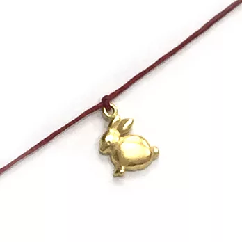 Dogeared 可愛兔子 Bunny 金墜 紅色棉線手鍊 附原廠盒
