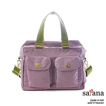 satana - 經典軍風 雙風格斜背手提兩用包 - 接骨木紫