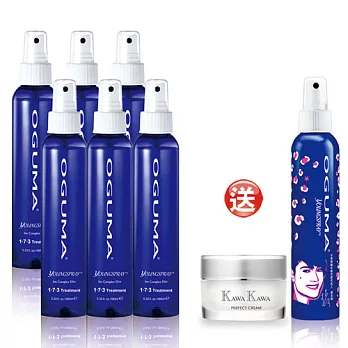 OGUMA水美媒1.7.3噴年輕配方(水美媒160ml X6瓶加送限量瓶160ml X1瓶+KAWA白金極致全效乳霜60ml X1瓶)