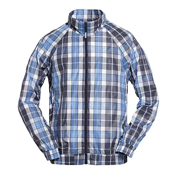 【hilltop山頂鳥】男款抗UV外套S02M62-L深藍/藍格