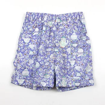 【愛的世界】鬆緊帶純棉反摺短褲-台灣製-105藍色