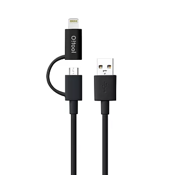 Ozaki O!tool Combo Cable+ Lightning & Micro-USB 二合一充電傳輸線-黑色