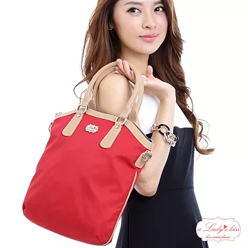 【a Lady ’s真皮】夏綠蒂滾邊優雅二用包(寶石紅)