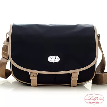 【a Lady ’s真皮】可樂美掀蓋多隔層斜背包(優雅黑)