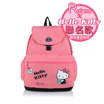 Roland & Hello Kitty聯名多口袋設計大容量Dora後背包/媽媽包午後時光粉