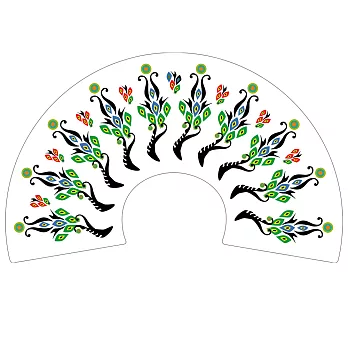 伊莉莎白寵物項圈 雨衣扣/孔雀圖騰(MS)